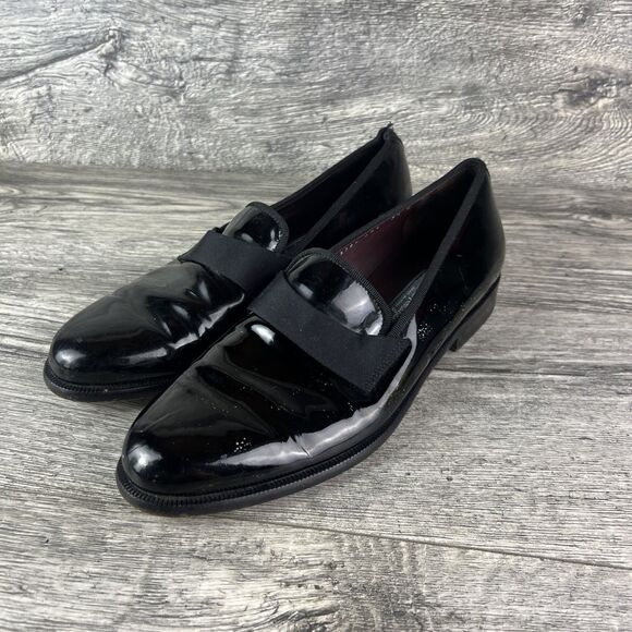 Salvatore Ferragamo Black Patent Leather Antoane Loafer Formal Smoker 7.5 D - Picture 1 of 13